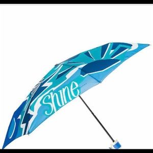 Burberry Women's Print Folding Umbrella Blue